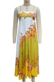 Tropical Print Flowy Casual Dress