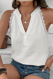 Lace-Trimmed V-Neck Tank Top