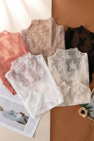 Sheer Lace Long Sleeve Top