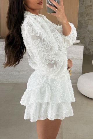 Lace Blouse & Shorts Set