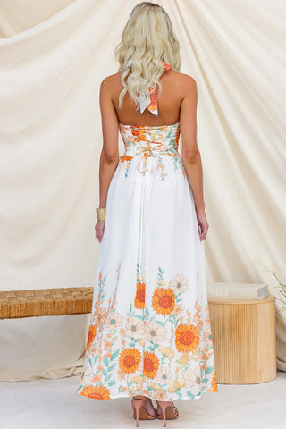 Floral Halter Maxi Dress