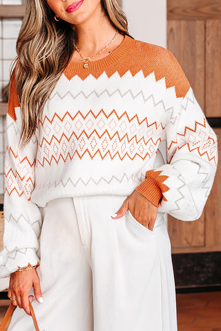Geometric Pattern Knit Sweater