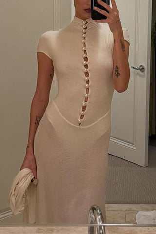 Button-Down Casual Maxi Dress