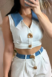Chic Belted Short Set
