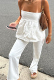 Strapless Flare Pants Set