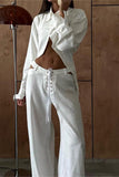Chic Two-Piece Lace-Up Pants Set