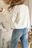 Zip-Front Cable Knit Cardigan