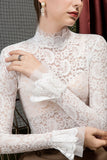 Elegant Lace Turtleneck Blouse