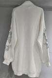 Sequined Open-Front Cardigan