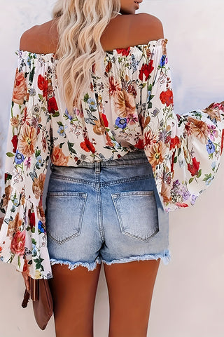 Off-Shoulder Floral Blouse