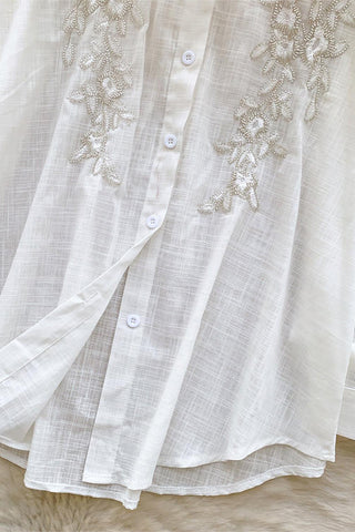 Button-Front Floral Blouse