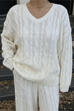 Cozy Cable Knit Sweater Pants Set