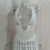 Halter Neck Crochet Casual Dress