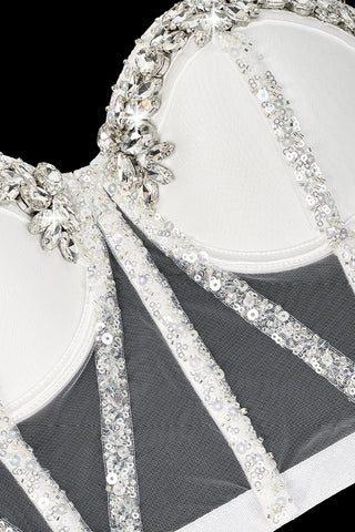 Embellished Mesh Tank Top