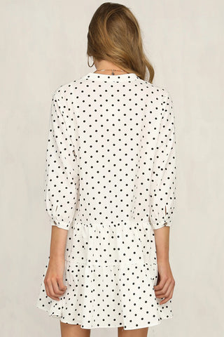 Polka Dot Button-Front Dress