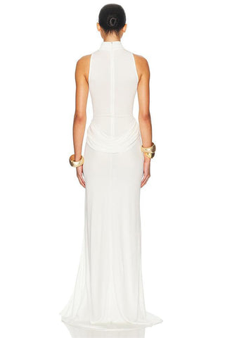 Elegant Draped Evening Gown