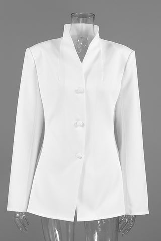 Sleek Button-Front Blazer