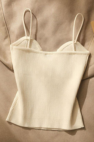 Button-Accent Ribbed Tank Top