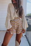 Bell Sleeve V Neck Blouse