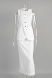 Button-Front Skirt Set