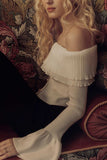 Off-Shoulder Buttoned Blouse