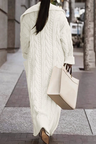 Cable-Knit Open-Front Cardigan