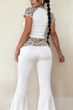 Animal Print Detail Pants Set