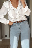 Ruffled V-Neck Blouse