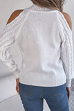 Cutout Shoulder Cable Knit Sweater