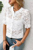 Textured Button-Up Blouse