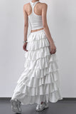 Layered Ruffle Maxi Skirt