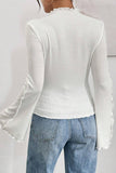 Flare Sleeve Ruffled Blouse