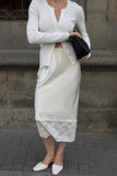 Elegant Lace Hem Skirt