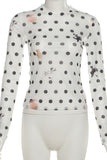 Playful Polka Dot Mesh T-Shirt