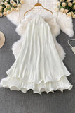 Flowing Pleated Halter Dress