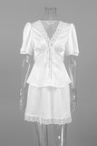 Elegant Lace Detailed Skirt Set