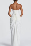 Strapless Evening Gown with Side Slit