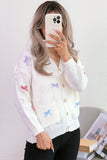 Buttoned Cardigan With Bow Accents