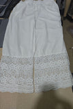 Lace Trim Wide-Leg Casual Pants