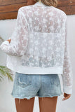 Sheer Floral Bomber Jacket