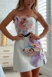 Strapless Floral Mini Dress