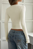 Stylish Cutout Long-Sleeve Top