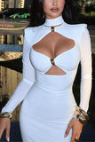 Elegant Keyhole Evening Dress
