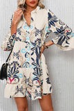 Boho Print Tiered Mini Dress