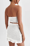 Strapless Ruffle Hem Skirt Set