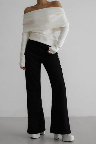 Off-Shoulder Knit Blouse