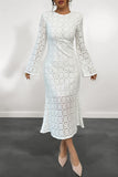 Flared Lace Midi Dress