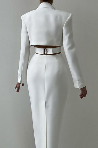 Button-Up Midi Blazer Dress