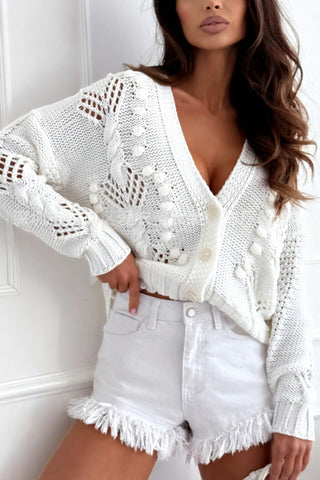 Button-Front Knit Cardigan