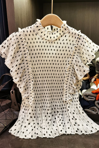 Ruffled Polka Dot T-Shirt